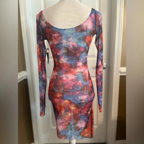 NWT Melissa Simone Yanis Mini Mesh Dress in Multi / Size M - Picture 9 of 16